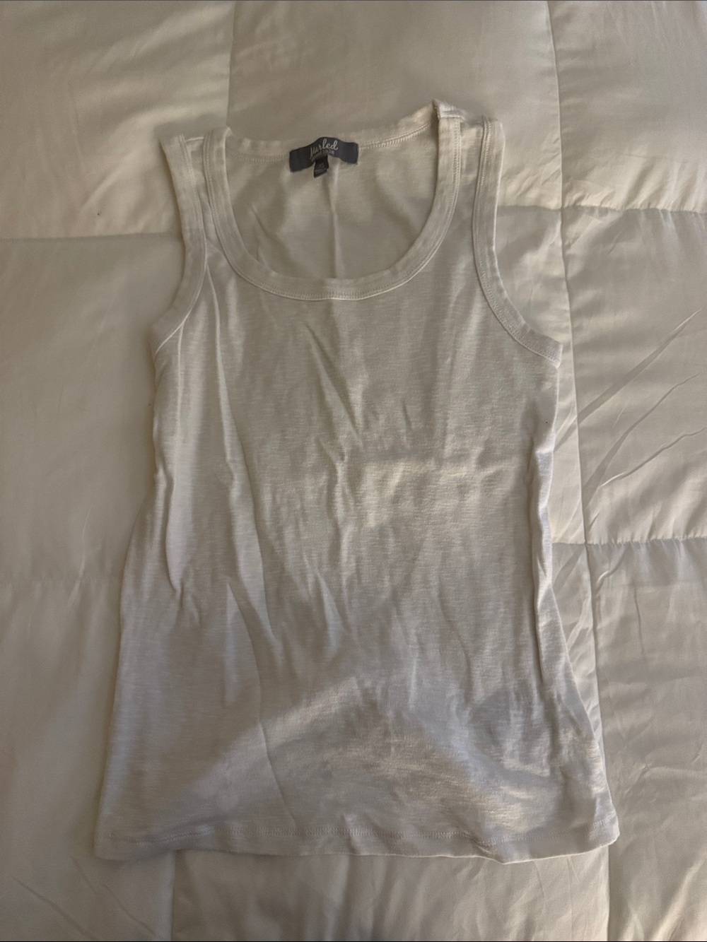 Madewell Cream Scoop Neck Ribbed Tank